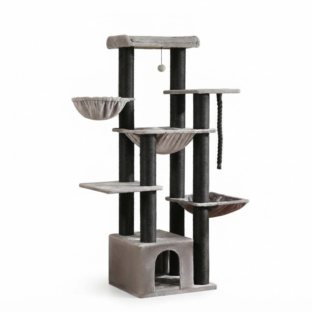 Arbre à Chat XXL 170 cm Renforcé, coloris noir