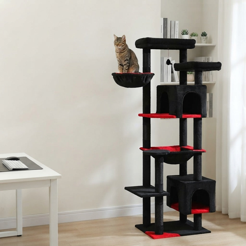 Arbre à Chat XXL 175 cm avec 2 Hamacs en situation dans un intérieur