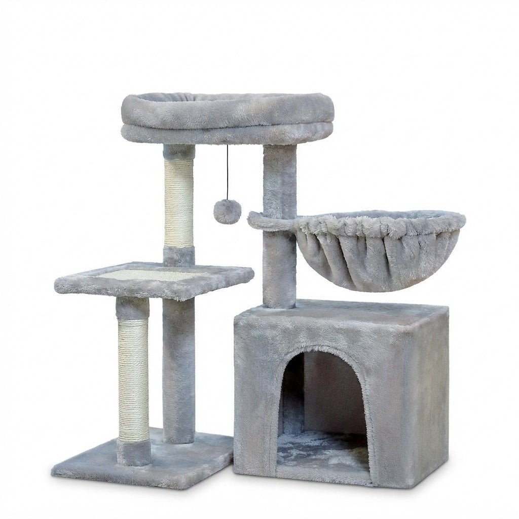 Petit Arbre à Chat 72 cm avec Hamac, photo sur fond blanc