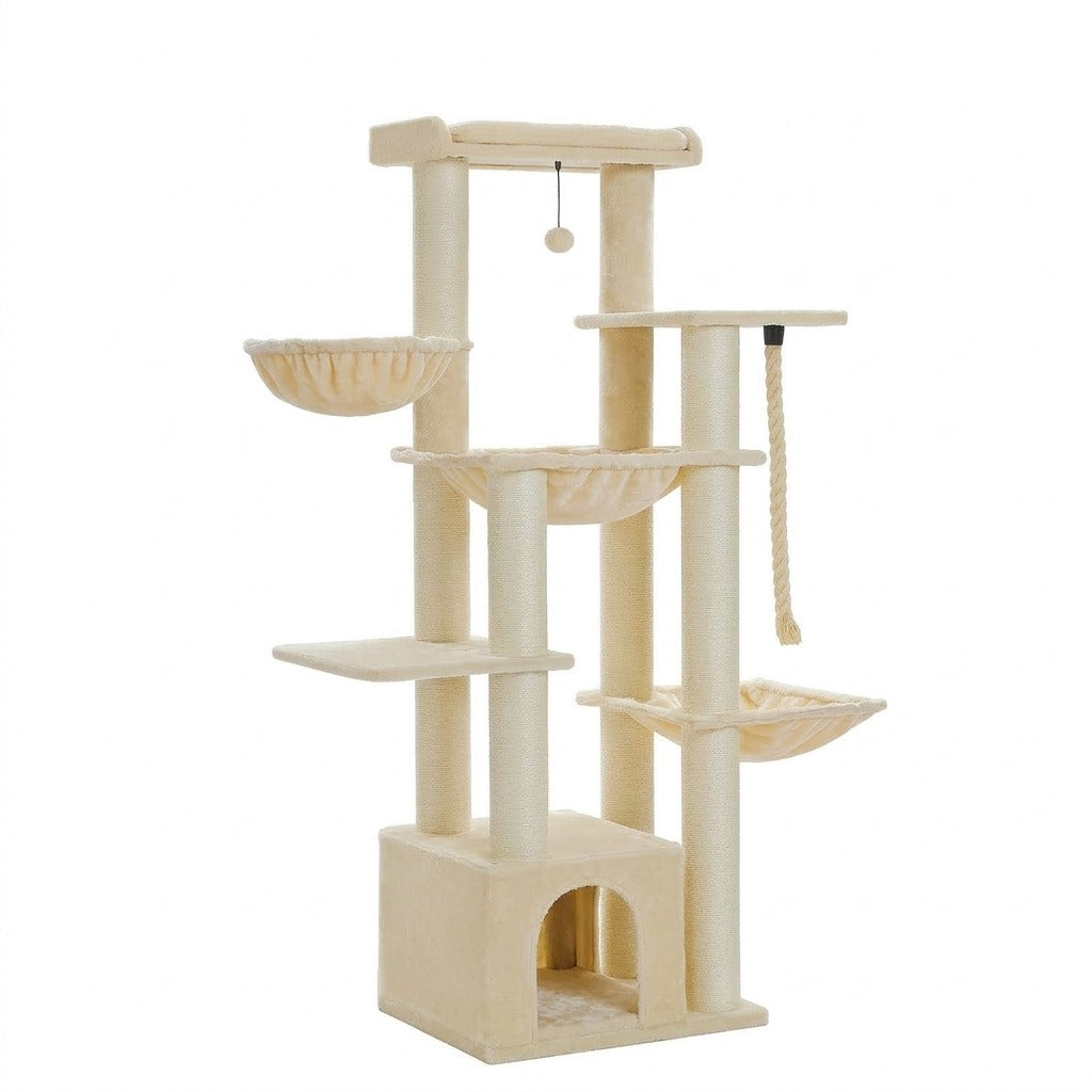Arbre à Chat XXL 170 cm pour Maine Coon, coloris beige