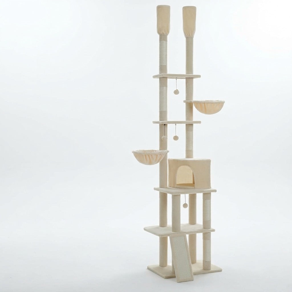 Arbre à Chat Cactus Sol-Plafond 216–285 cm, coloris beige