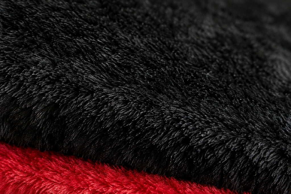 Arbre à Chat XXL 175 cm avec 2 Hamacs : peluche noire et liseré rouge
