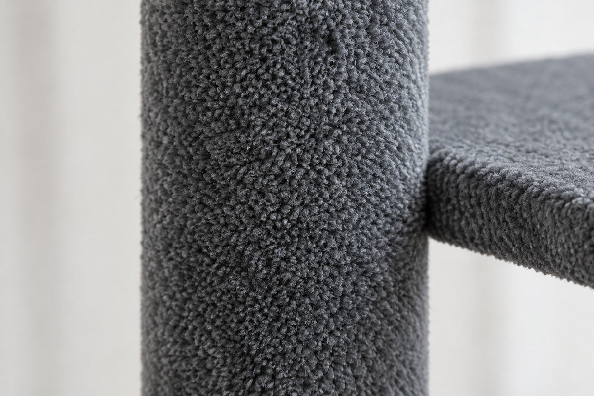 Arbre à Chat Sol-Plafond 228–273 cm : moquette grise du poteau